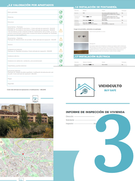 Informe de análisis y revisión de vivienda de segunda mano antes de comprar